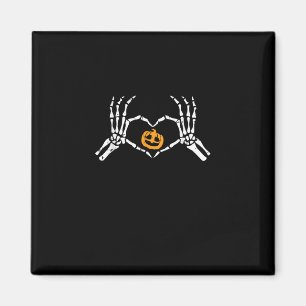 Skeleton Hand Heart Halloween Costume Pumpkin Magnet