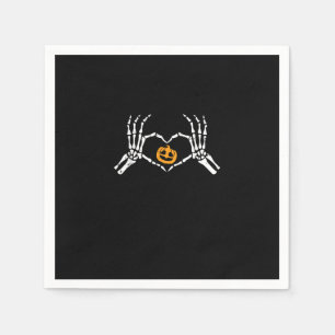 Skeleton Hand Heart Halloween Costume Pumpkin Napkin