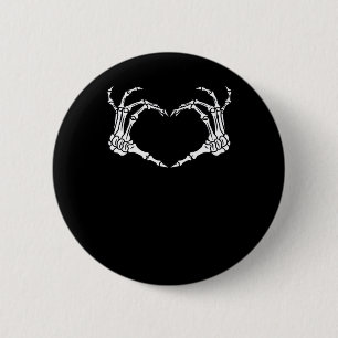 Skeleton Hand Heart Halloween Design 6 Cm Round Badge