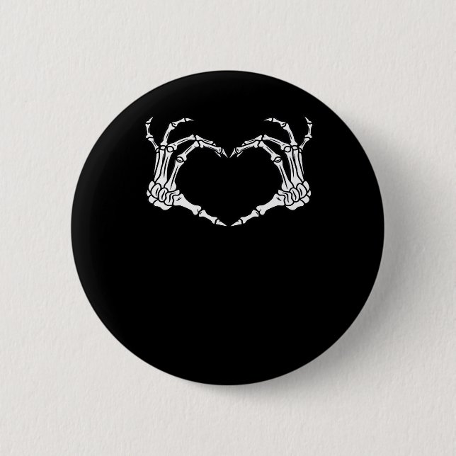 Skeleton Hand Heart Halloween Design  6 Cm Round Badge (Front)