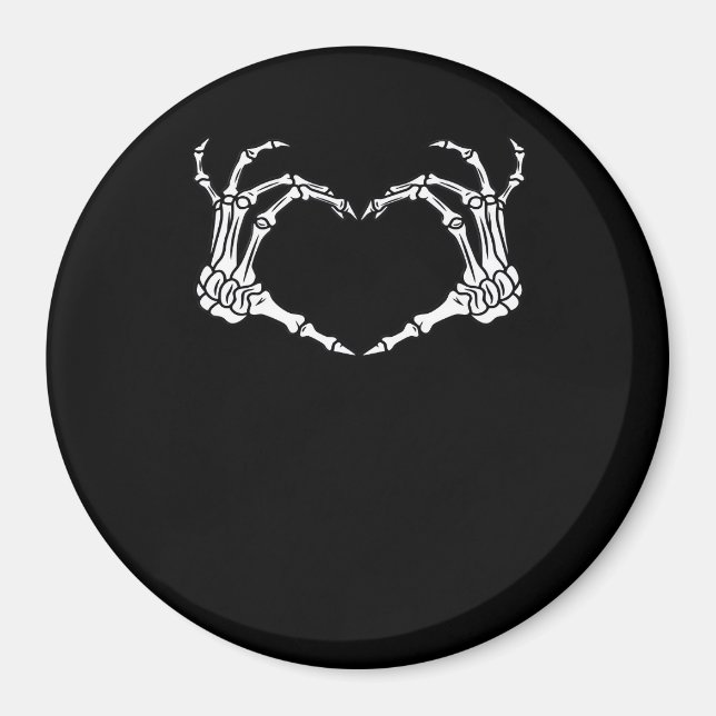 Skeleton Hand Heart Halloween Design  Magnet (Front)