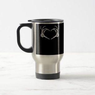 Skeleton Hand Heart Halloween Design Travel Mug
