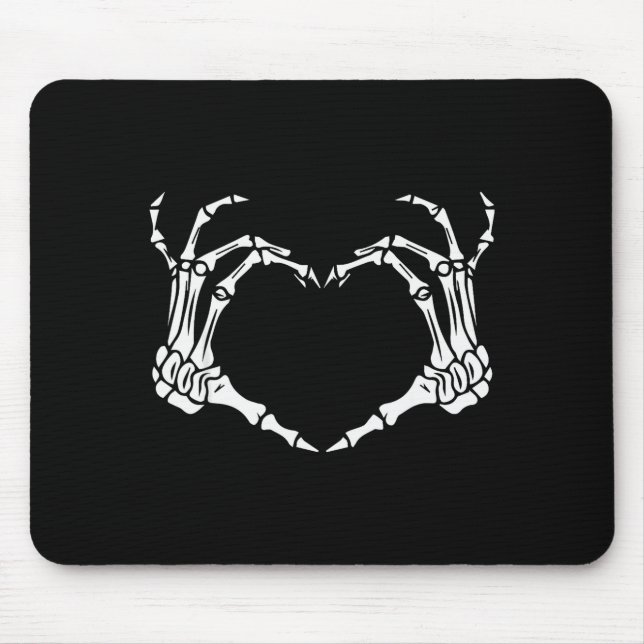 Skeleton Hand Heart Halloween Funny Bones Love  Mouse Pad (Front)
