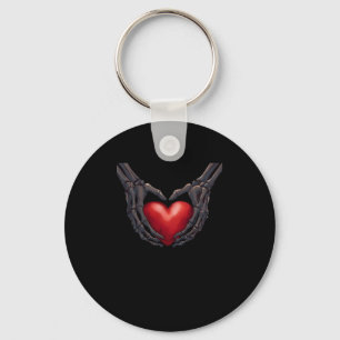 Skeleton Hand Heart Key Ring