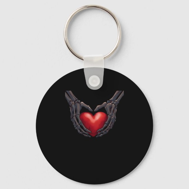 Skeleton Hand Heart Key Ring (Front)