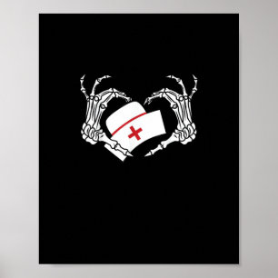 Skeleton Hand Heart Lazy Diy Halloween Costume Nur Poster