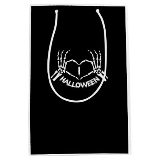 Skeleton Hand Heart Lazy Halloween Costume Funny Medium Gift Bag
