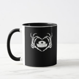 Skeleton Hand Heart Lazy Halloween Costume Funny N Mug
