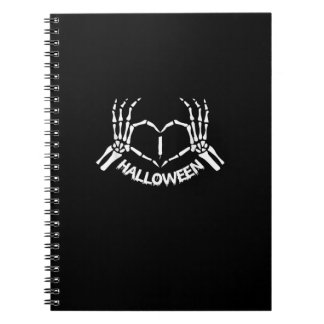 Skeleton Hand Heart Lazy Halloween Costume Funny Notebook