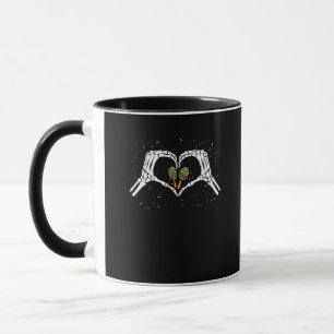 Skeleton Hand Heart Maracas Cinco De Mayo Mexican Mug