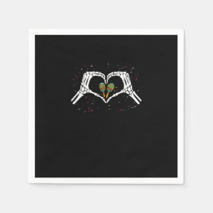 Skeleton Hand Heart Maracas Cinco De Mayo Mexican Napkin