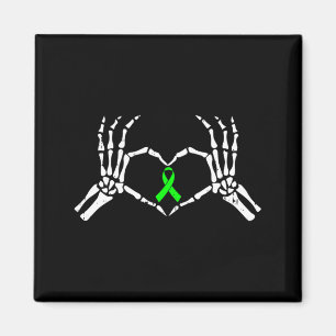 Skeleton Hand Heart Mental Health Awareness Ribbon Magnet