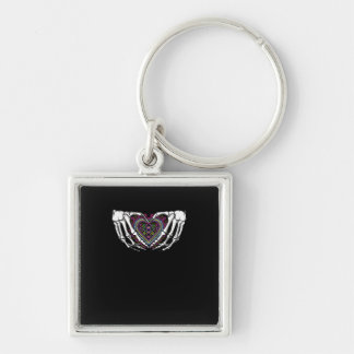 Skeleton Hand Heart Muertos Mexican Day Of Dead Key Ring