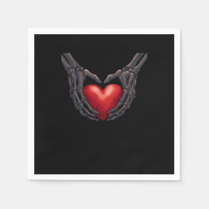 Skeleton Hand Heart Napkin