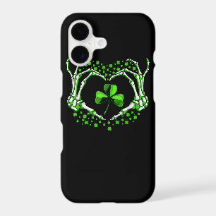 Skeleton Hand Heart Shamrock St Patricks Day Paddy