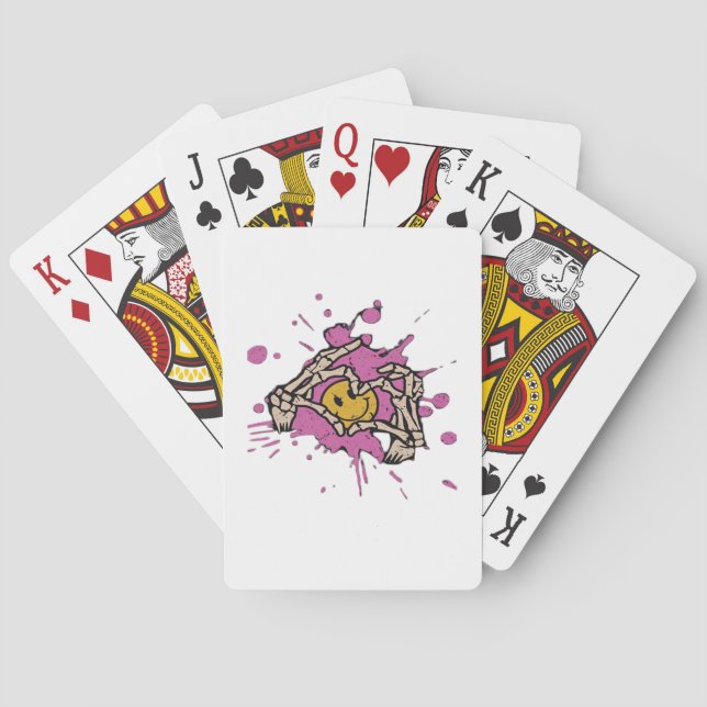 Skeleton Hand Heart Show Classic Playing Cards (Back)