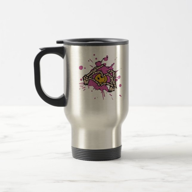 Skeleton Hand Heart Show Classic Travel Mug (Left)