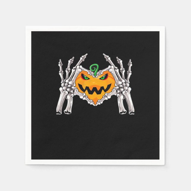 Skeleton Hand Heart Sign Bone Costume Napkin (Front)