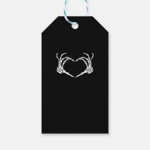 Skeleton Hand Heart Sign Costume Funny Halloween Gift Tags