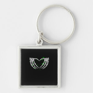 Skeleton Hand Heart Sign Costume Halloween Key Ring