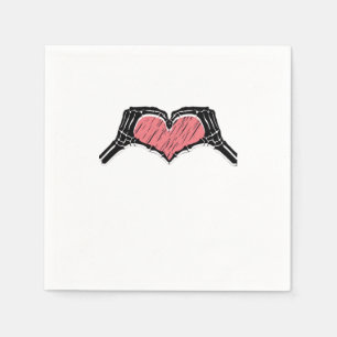 Skeleton Hand Heart Sign Valentines Day Classic Napkin