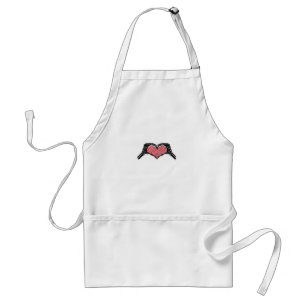 Skeleton Hand Heart Sign Valentines Day Classic Standard Apron