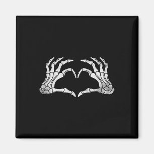 Skeleton Hand Heart Sign Vintage Halloween Costume Magnet