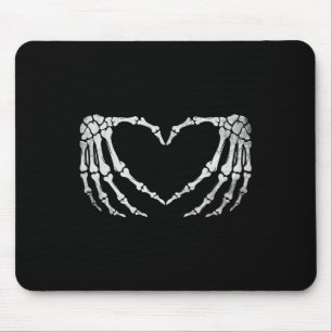 Skeleton Hand Heart Sign Vintage Halloween Costume Mouse Pad