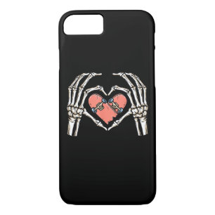 Skeleton Hand Heart Skateboard Valentines Day Funn Case-Mate iPhone Case