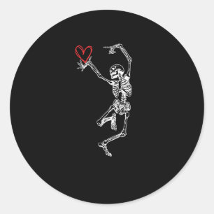 Skeleton Hand Heart Valentines Day Classic Round Sticker