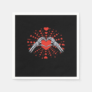 Skeleton Hand Heart Valentines Day Funny 2025 Hear Napkin