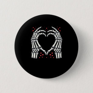 Skeleton Hand Heart Valentines Day Funny Couple 6 Cm Round Badge