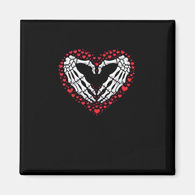 Skeleton Hand Heart Valentines Day Funny Couple Cu Magnet (Front)
