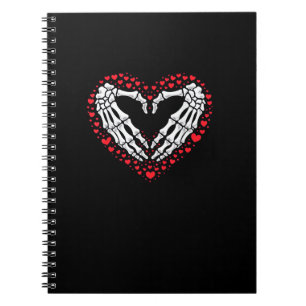 Skeleton Hand Heart Valentines Day Funny Couple Cu Notebook