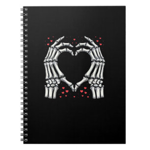 Skeleton Hand Heart Valentines Day Funny Couple Notebook