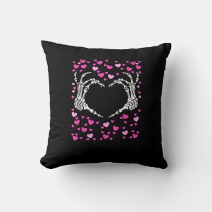 Skeleton Hand Heart Valentines Day Funny Viral Cushion