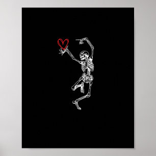Skeleton Hand Heart Valentines Day Poster