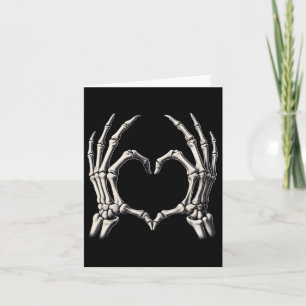 Skeleton Hand Heart Xray Retro Funny Halloween Cos Card