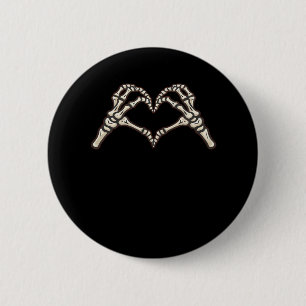 Skeleton Hand Hearts Design 6 Cm Round Badge