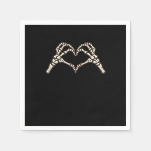 Skeleton Hand Hearts Design Napkin