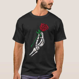 Skeleton Hand Holding A Red Rose  Tattoo Artist T-Shirt
