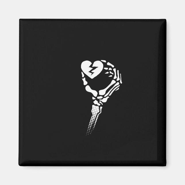 Skeleton Hand Holding Heart Magnet (Front)