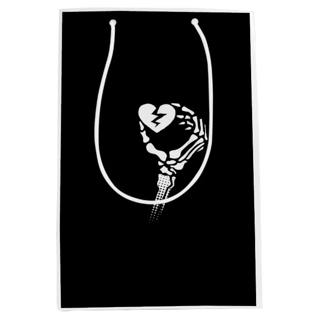 Skeleton Hand Holding Heart Medium Gift Bag (Front)