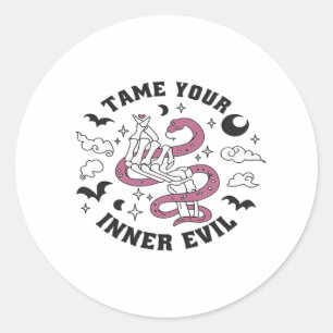 Skeleton Hand Making Heart  Classic Round Sticker