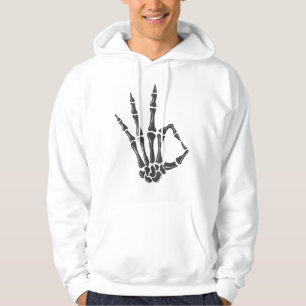 Skeleton Hand OK Sign Hoodie