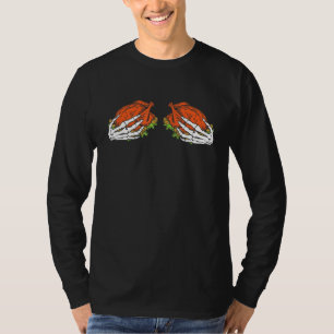 Skeleton Hand On Breast Turkey Bra Thanksgiving Da T-Shirt