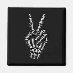 Skeleton Hand Peace Sign Bone 1  Magnet