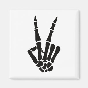 Skeleton Hand Peace Sign Bones Halloween Skeleton  Magnet