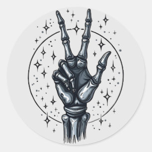 Skeleton Hand Peace Sign Sticker