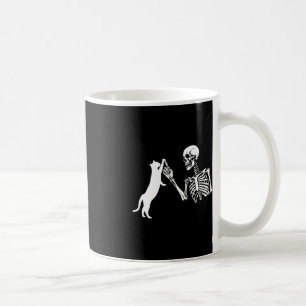Skeleton Hand Playing Cat Funny Halloween Costume Coffee Mug